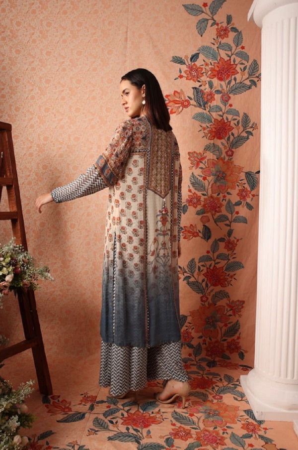 Kalamkari Jacket With Chevron Jumpsuit