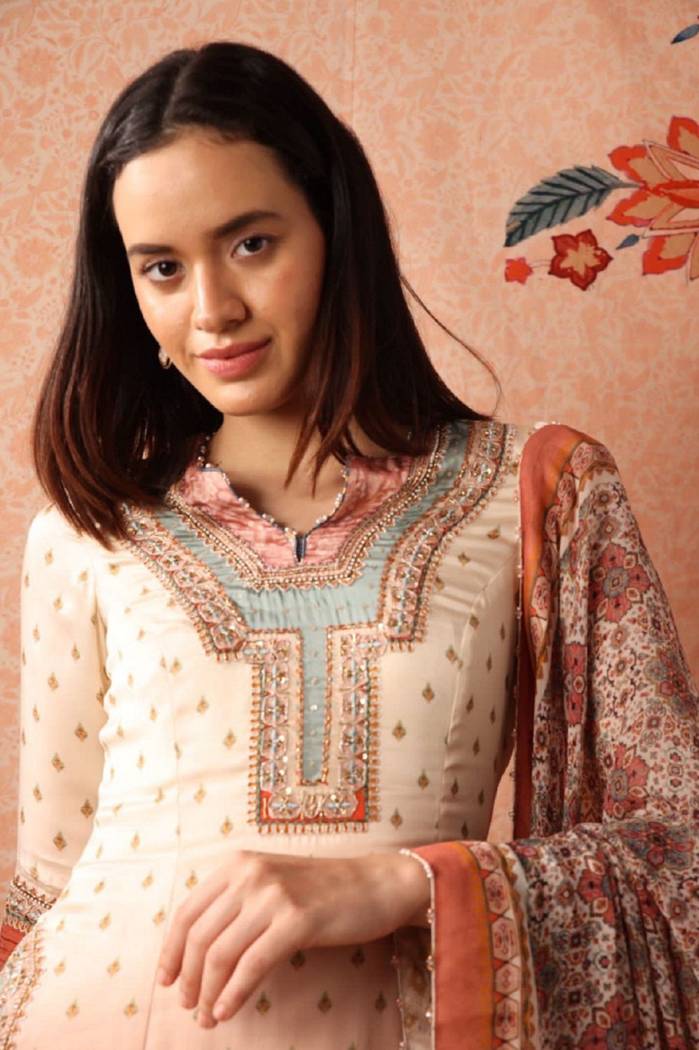 Vintage floral sharara set