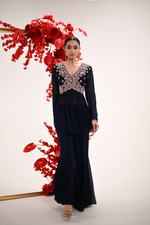 Signature Navy Blue Peplum Sharara