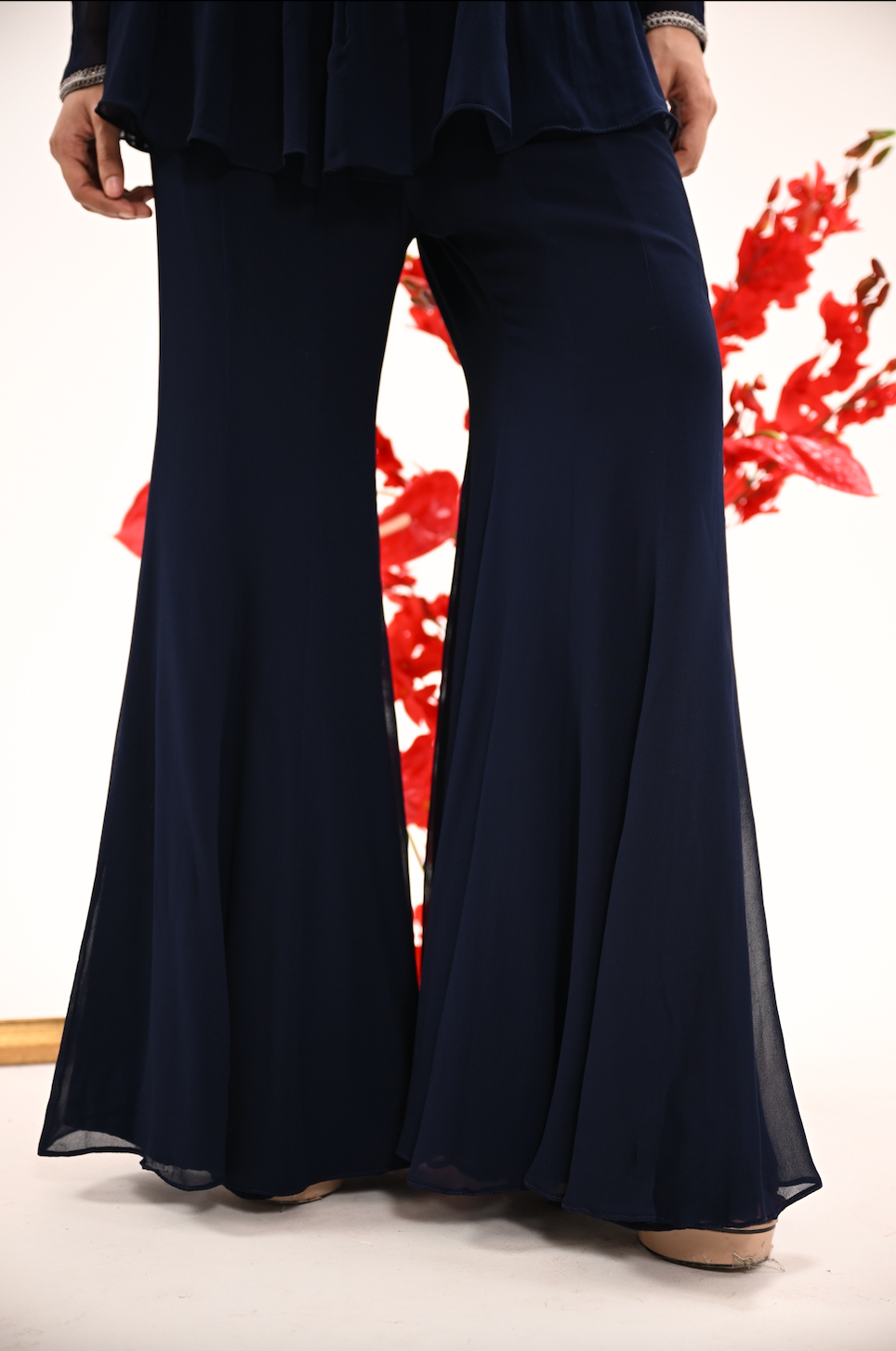 Signature Navy Blue Peplum Sharara