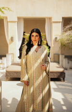 GREY GOTA SHARARA PARISAA (GREY-PEACH DUPATTA)