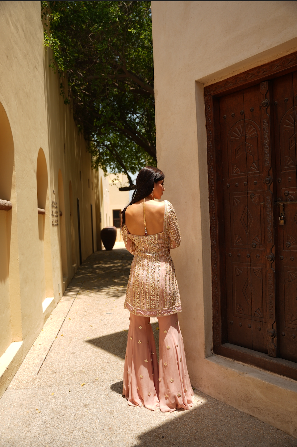 SALMON PINK PARISAA KALIDAR SHARARA