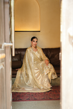 GOLDEN TISSUE PARISAA LONG KURTA WITH SHARARA