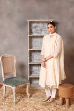 Ivory Pure Cotton Silk Kurta Pants Set