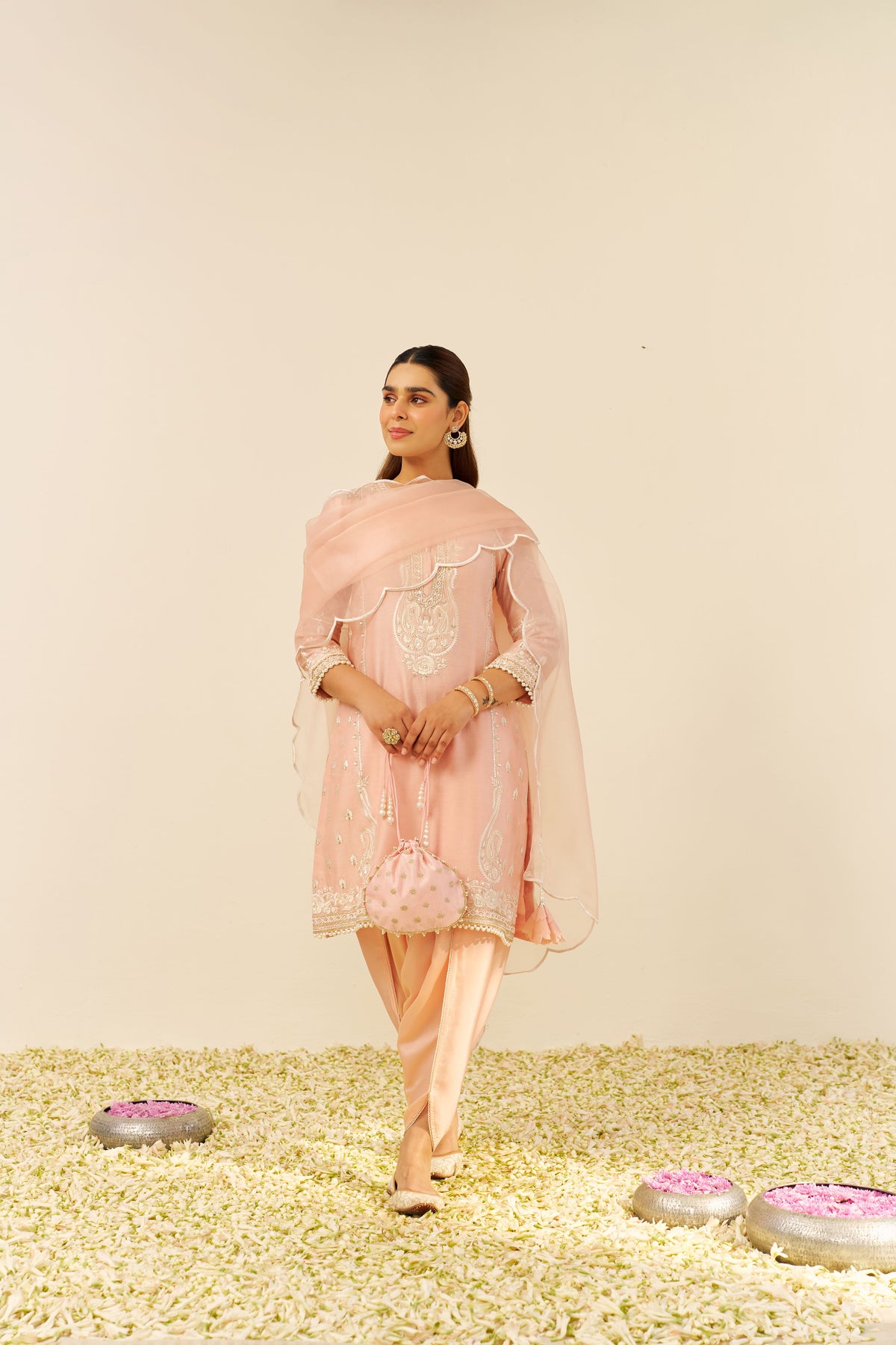 ZAHRA - SHORT KURTA WITH DHOTI AND DUPATTA