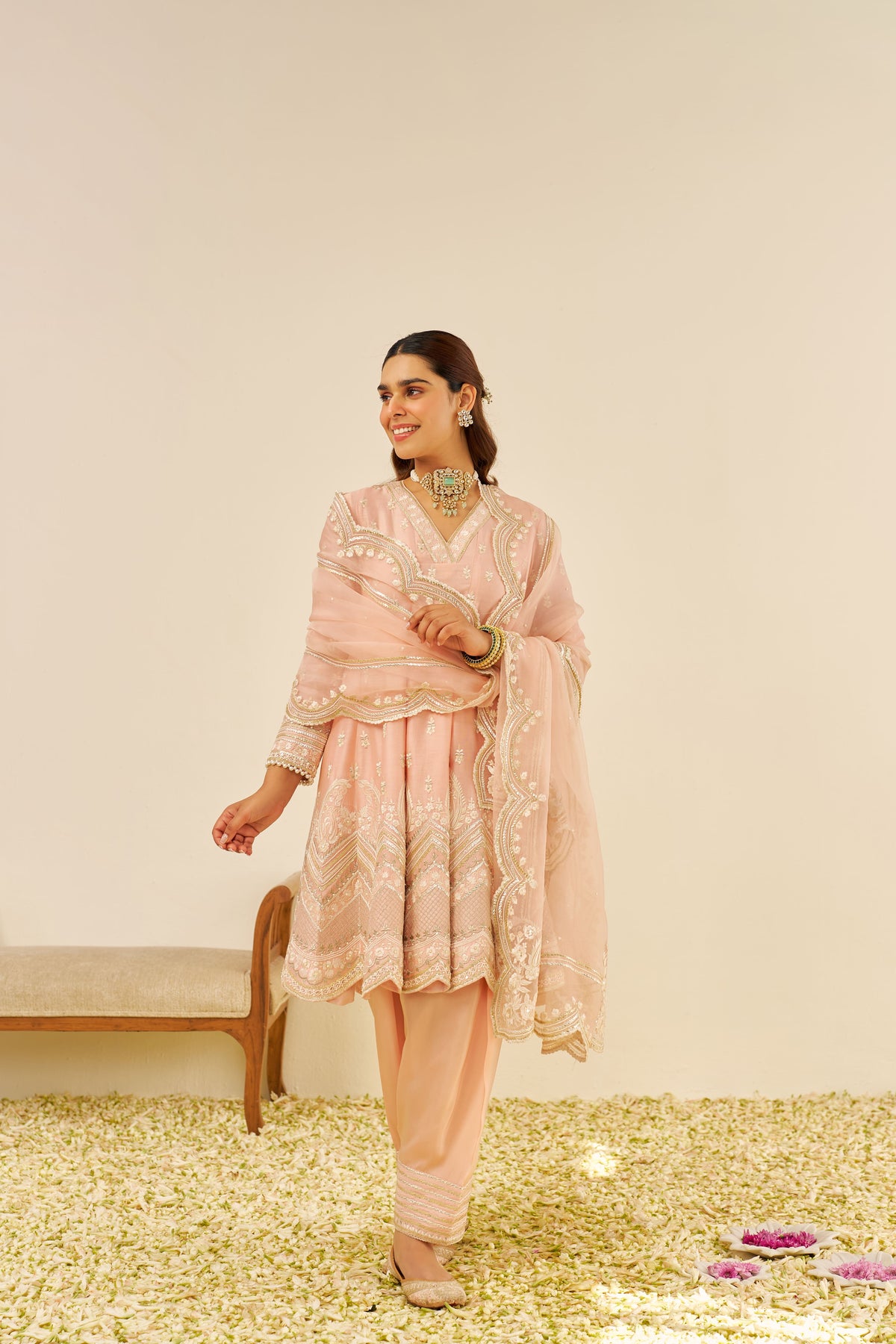 MEERAM - SHORT ANARKALI WITH SALWAR AND DUPATTA