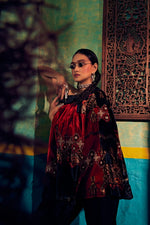 Maroon black velvet jacket