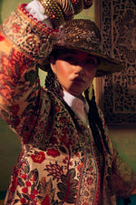 Vintage flore printed long jacket