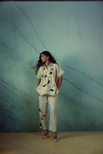 BEIGE PINTUCKEMB BOLERO SET