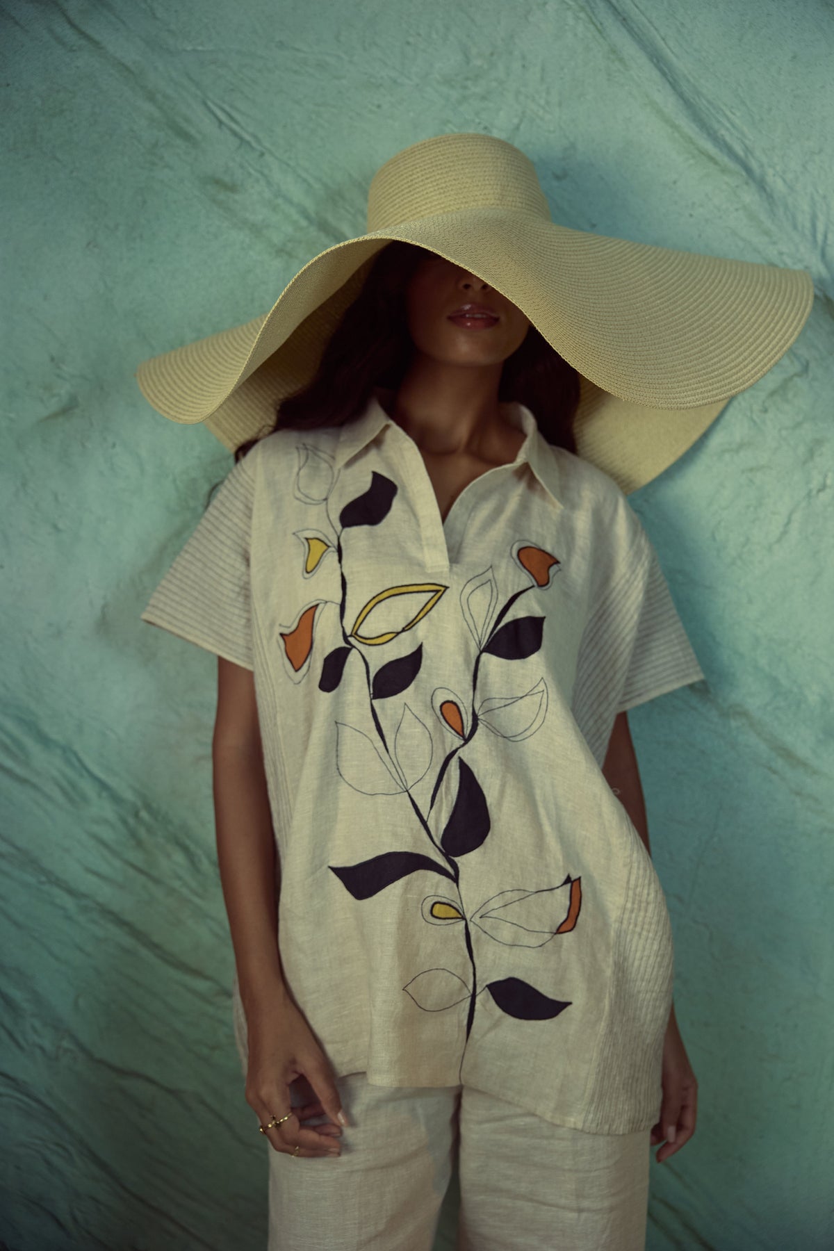 BEIGE PINTUCKEMB BOLERO SET